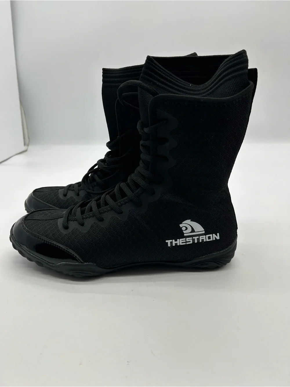 Thestron Men's Professional Black High-Top Boxing /Wrestling Shoes size 9 NWOT